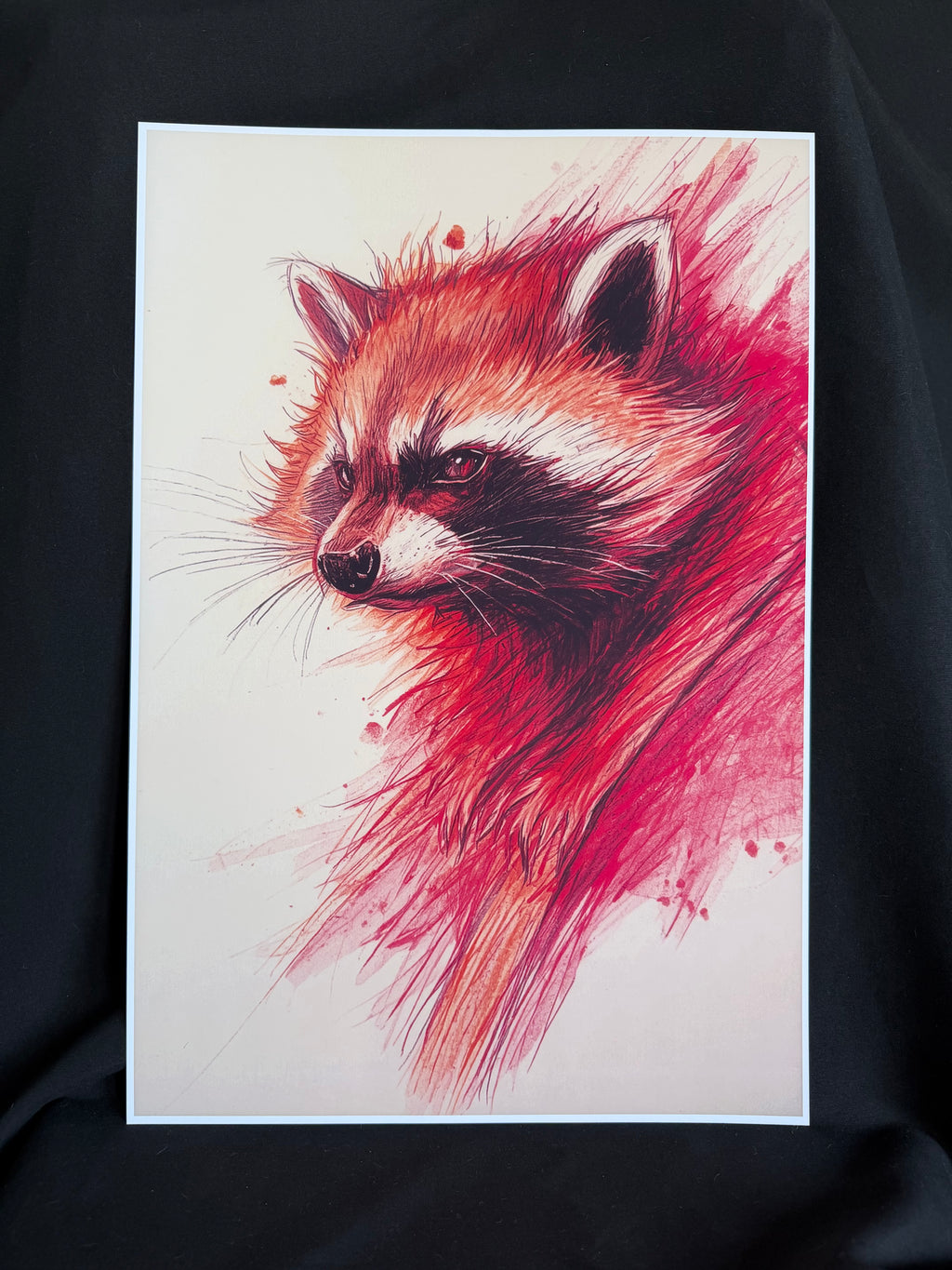 Art print “Roahl” – Abstract Surreal Raccoon Wall Art A3+