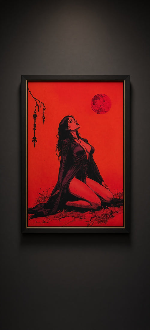 Art print “Amber Witch” – Fantasy Horror Gothic Wall Art A3plus