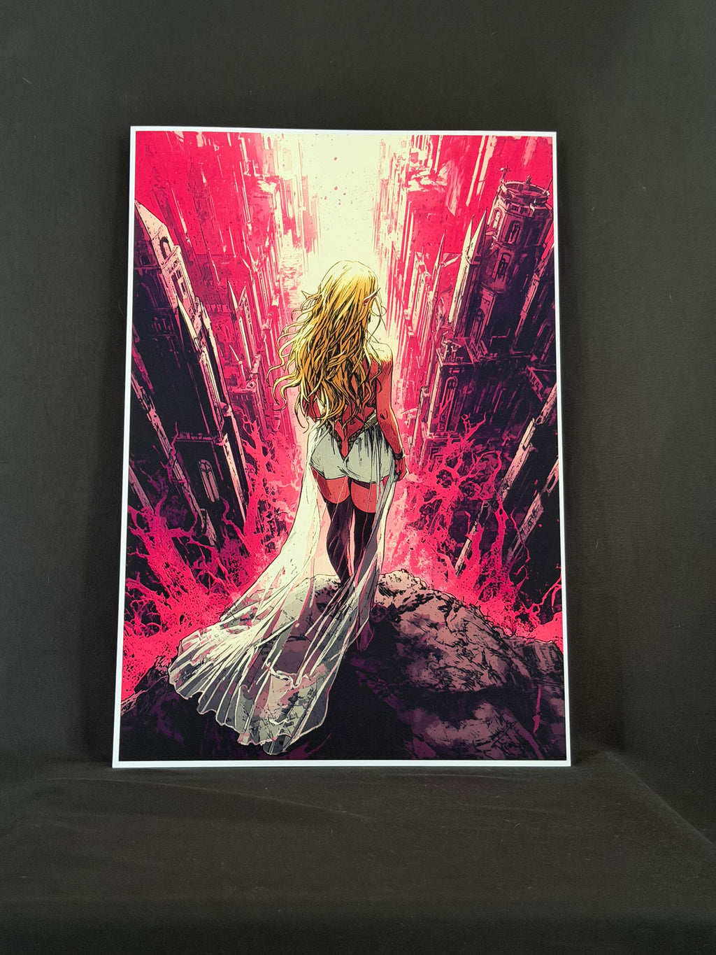 Art print “The City of Angels” – Dark Fantasy Cyberpunk Print A3+
