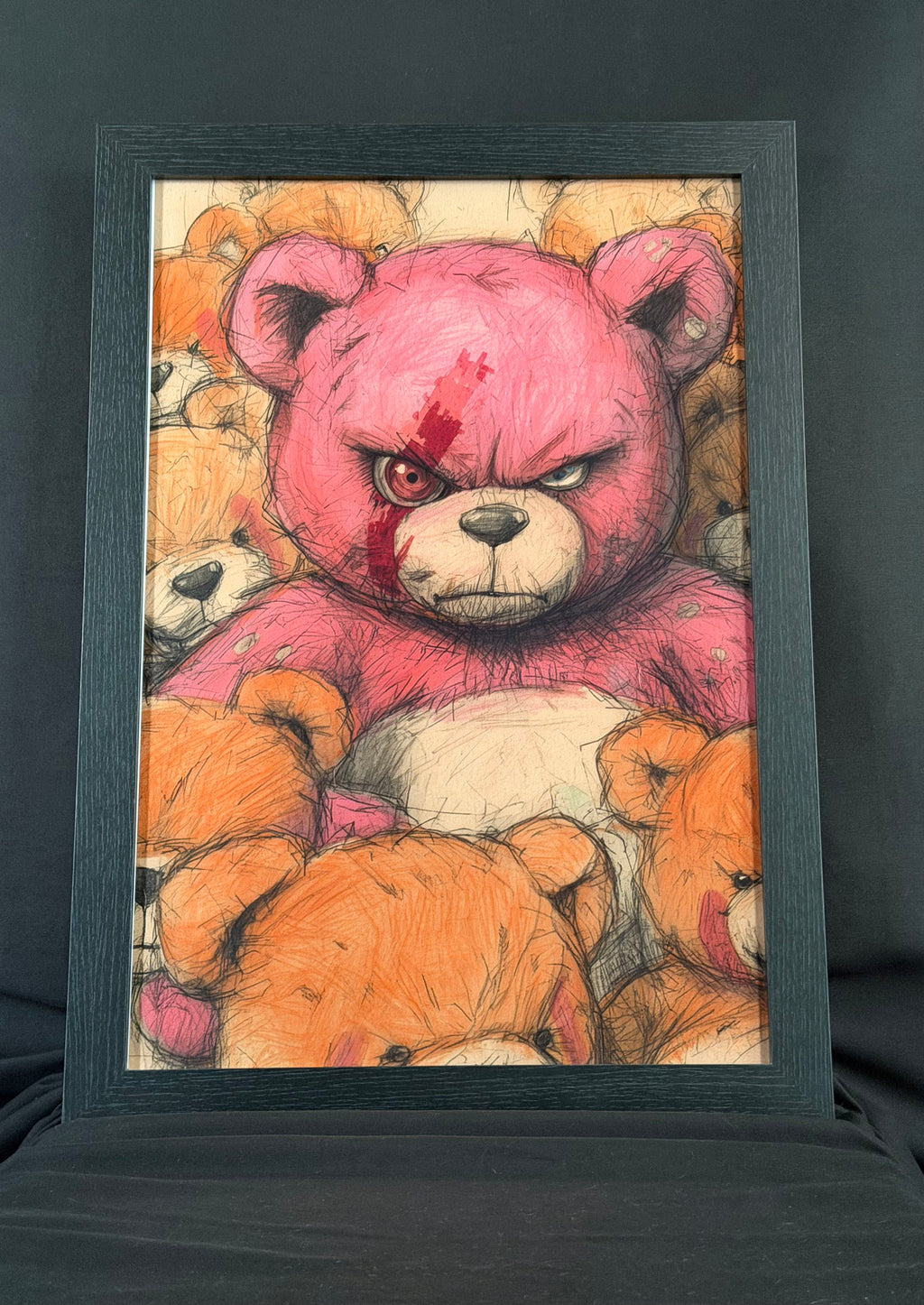 Art print “Tough Ted” – Surreal Horror Teddy Bear Print A3+