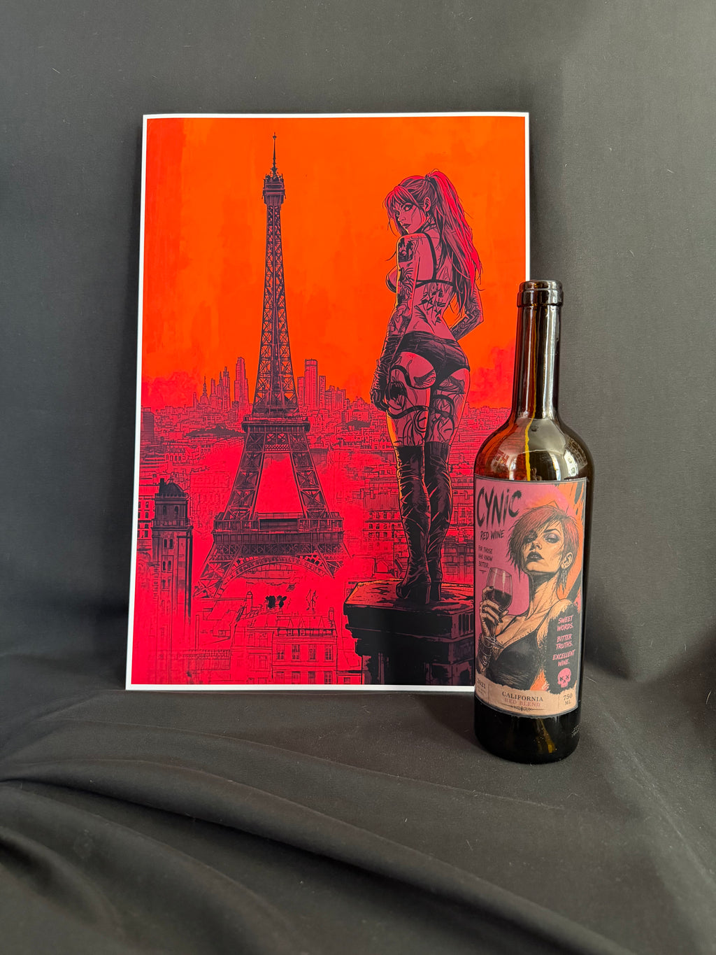 Art print “Paris brûle” – Cyberpunk Gothic Wall Art A3+