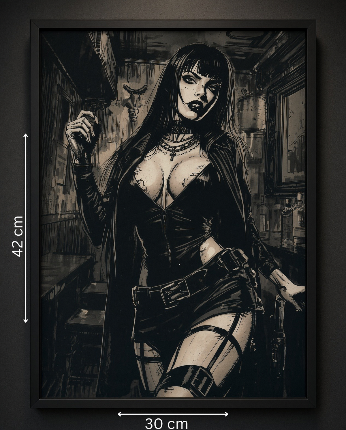 Art print “Debaser” – Gothic Noir Woman Print A3+
