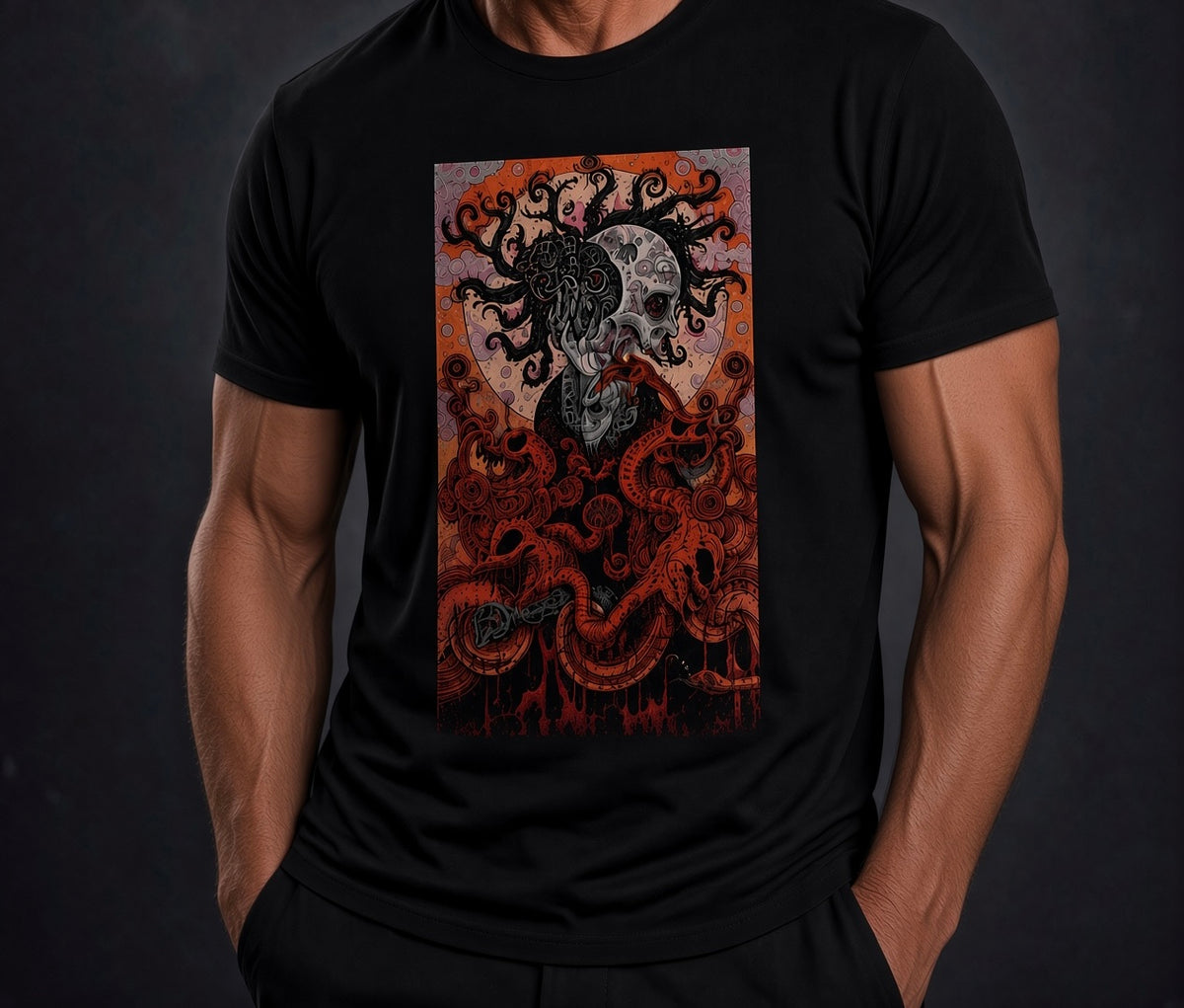 “Gorgo of the Deep” – Dark Surreal Art T-Shirt