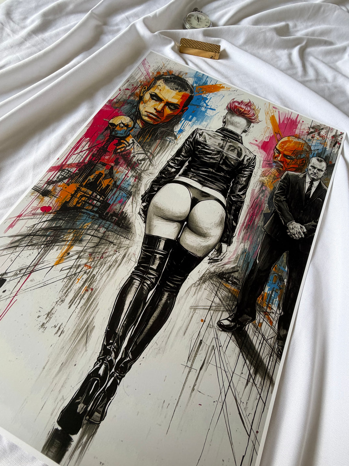 Art print “Est-ce Autorisé?” – Bold Urban Femme Cyberpunk Art Print A3+ 🔞