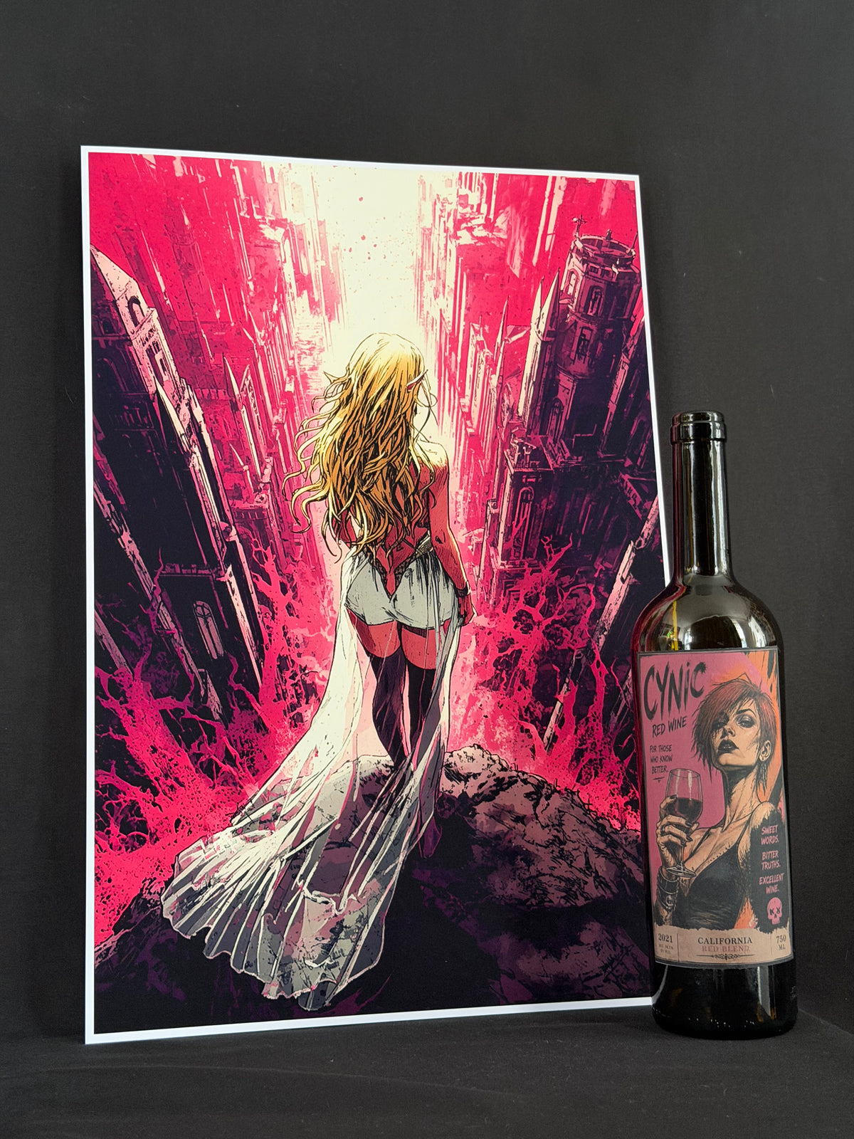 Art print “The City of Angels” – Dark Fantasy Cyberpunk Print A3+