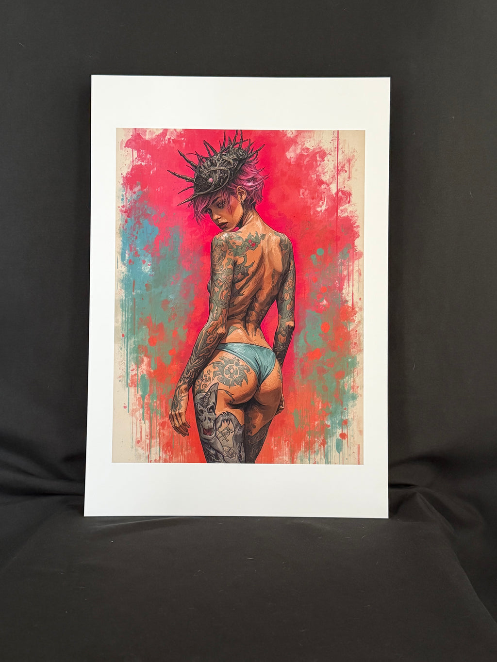 Art print “Maddox” – Crown of Thorns Cyberpunk Print A3+ 🔞