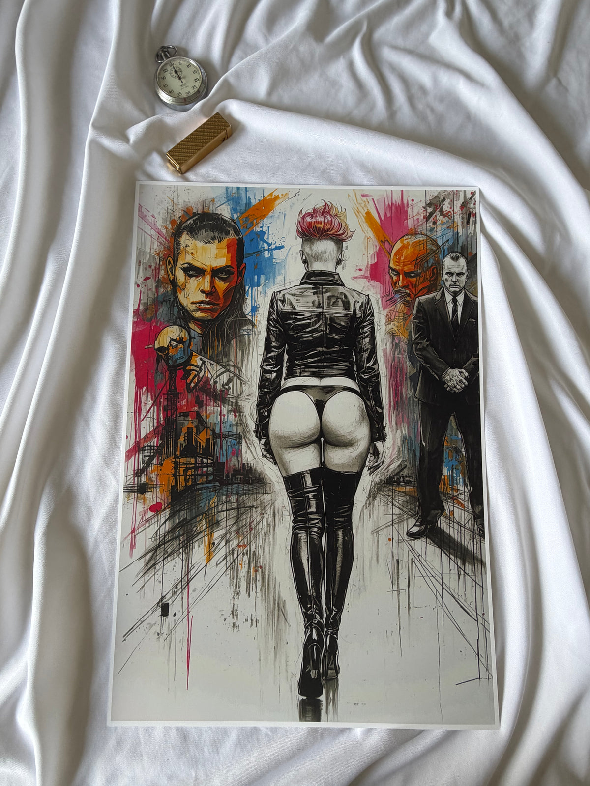 Art print “Est-ce Autorisé?” – Bold Urban Femme Cyberpunk Art Print A3+ 🔞