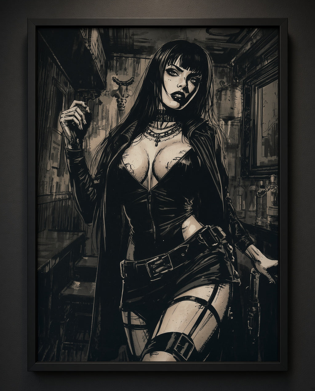 Art print “Debaser” – Gothic Noir Woman Print A3+