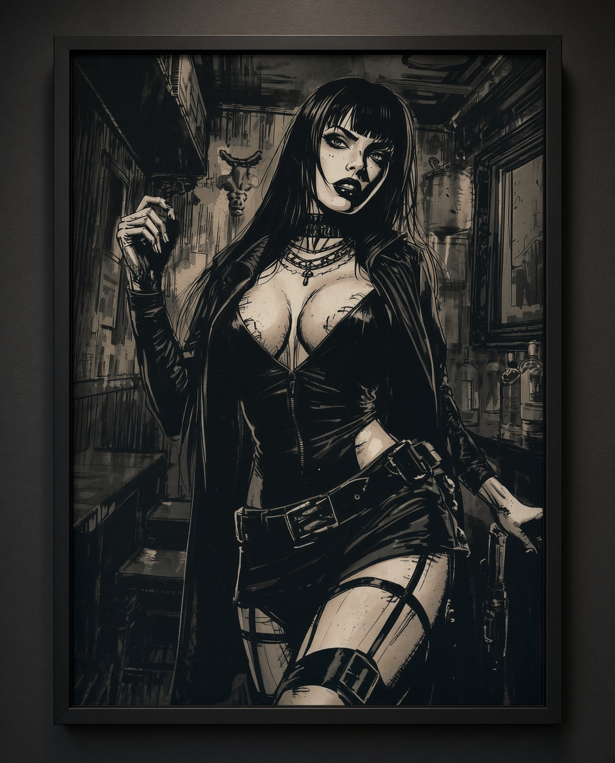 Art print “Debaser” – Gothic Noir Woman Print A3+