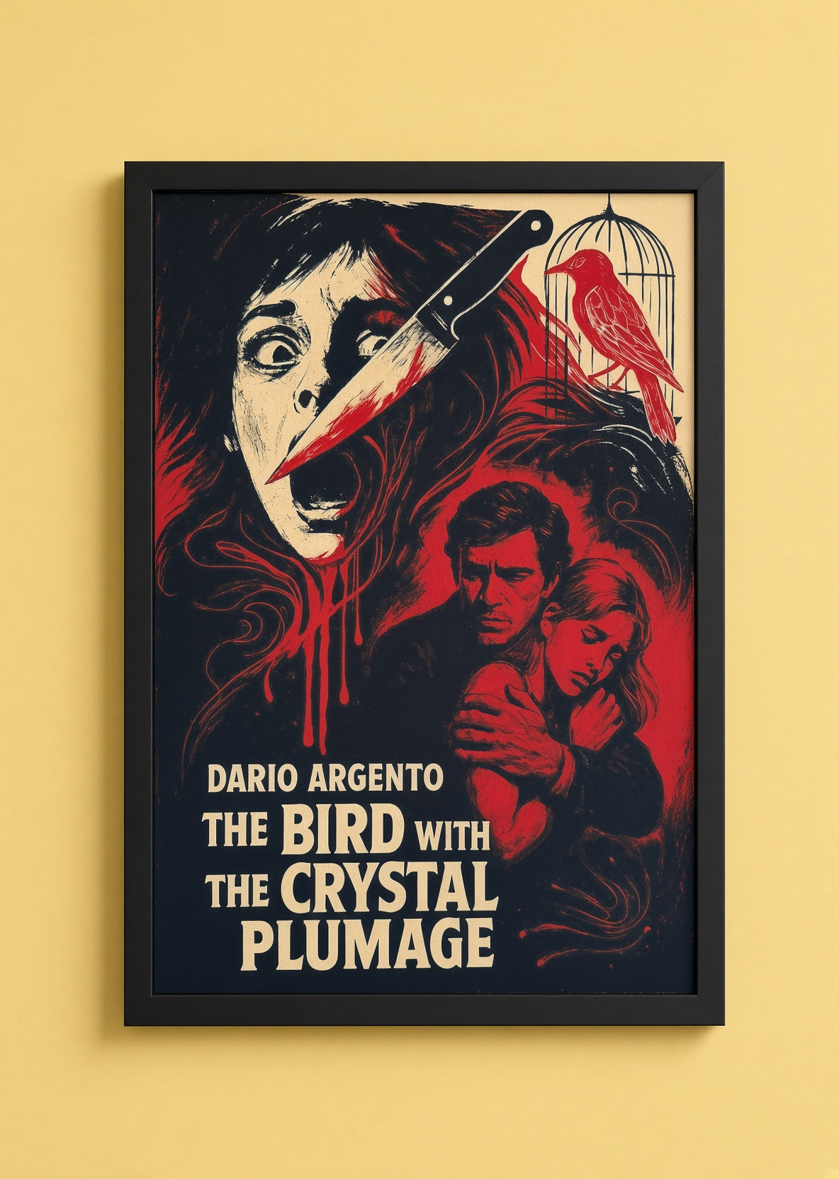 Art print “The Bird with the Crystal Plumage” – Dario Argento Giallo Poster A4