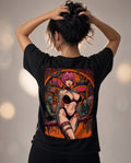 “Neon Saint” – Cyberpunk Art Print & Back Print T-Shirt