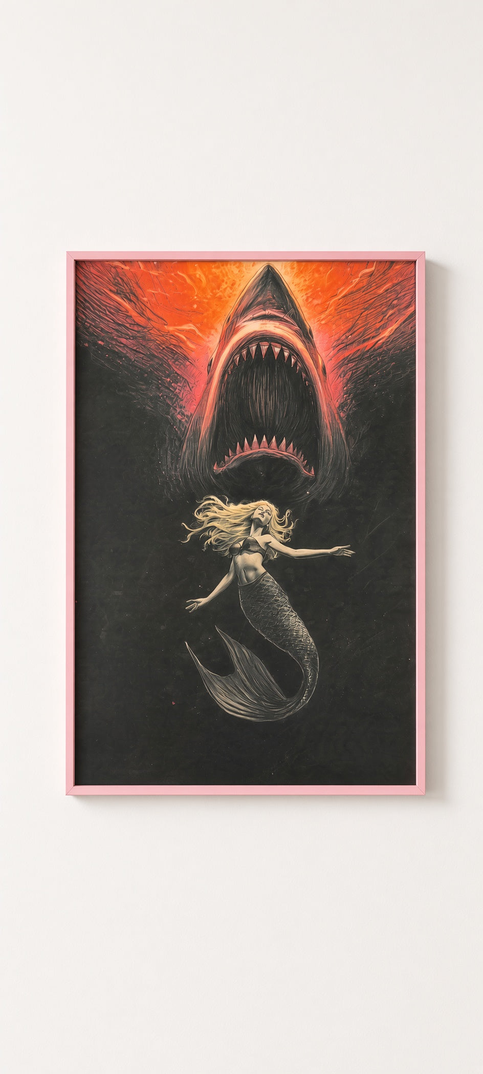 Art print “Dans le noir” – Dark Gothic Mermaid Print