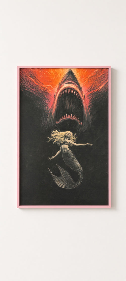 Art print “Dans le noir” – Dark Gothic Mermaid Print