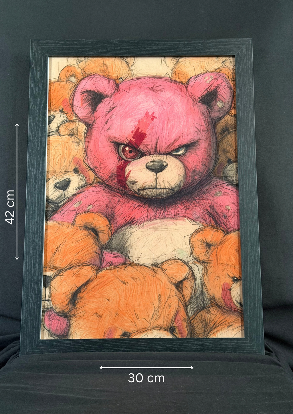Art print “Tough Ted” – Surreal Horror Teddy Bear Print A3+