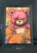 Art print “Tough Ted” – Surreal Horror Teddy Bear Print A3+