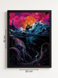 Dark Surreal "Krakentown" Art Print A3