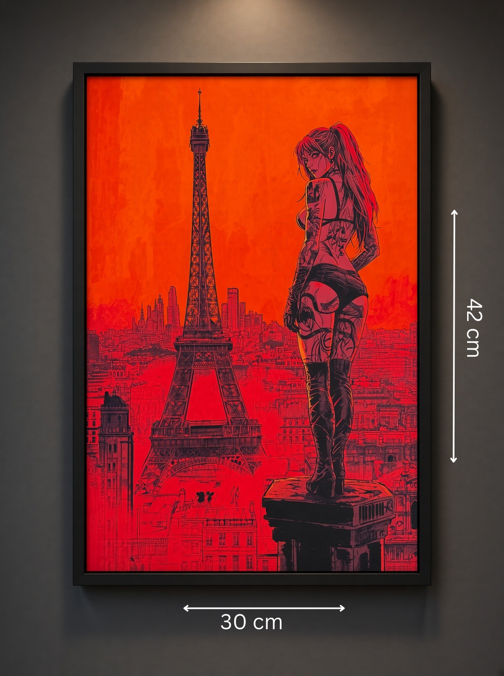 Art print “Paris brûle” – Cyberpunk Gothic Wall Art A3+