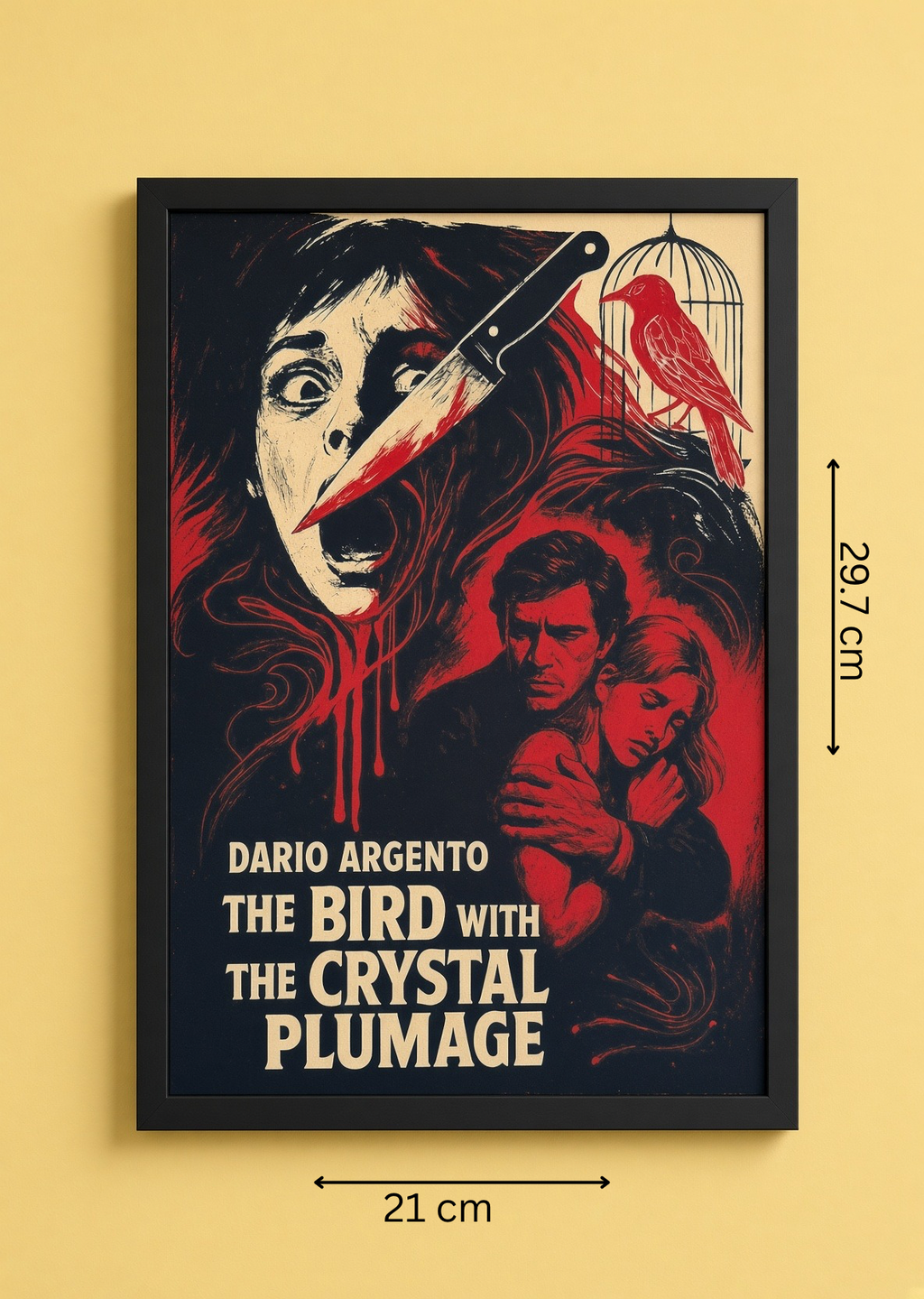 Art print “The Bird with the Crystal Plumage” – Dario Argento Giallo Poster A4