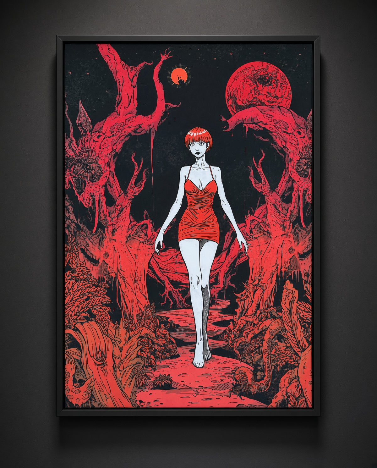 Art print “Red Path” – Dark Surreal Gothic Wall Art A3+