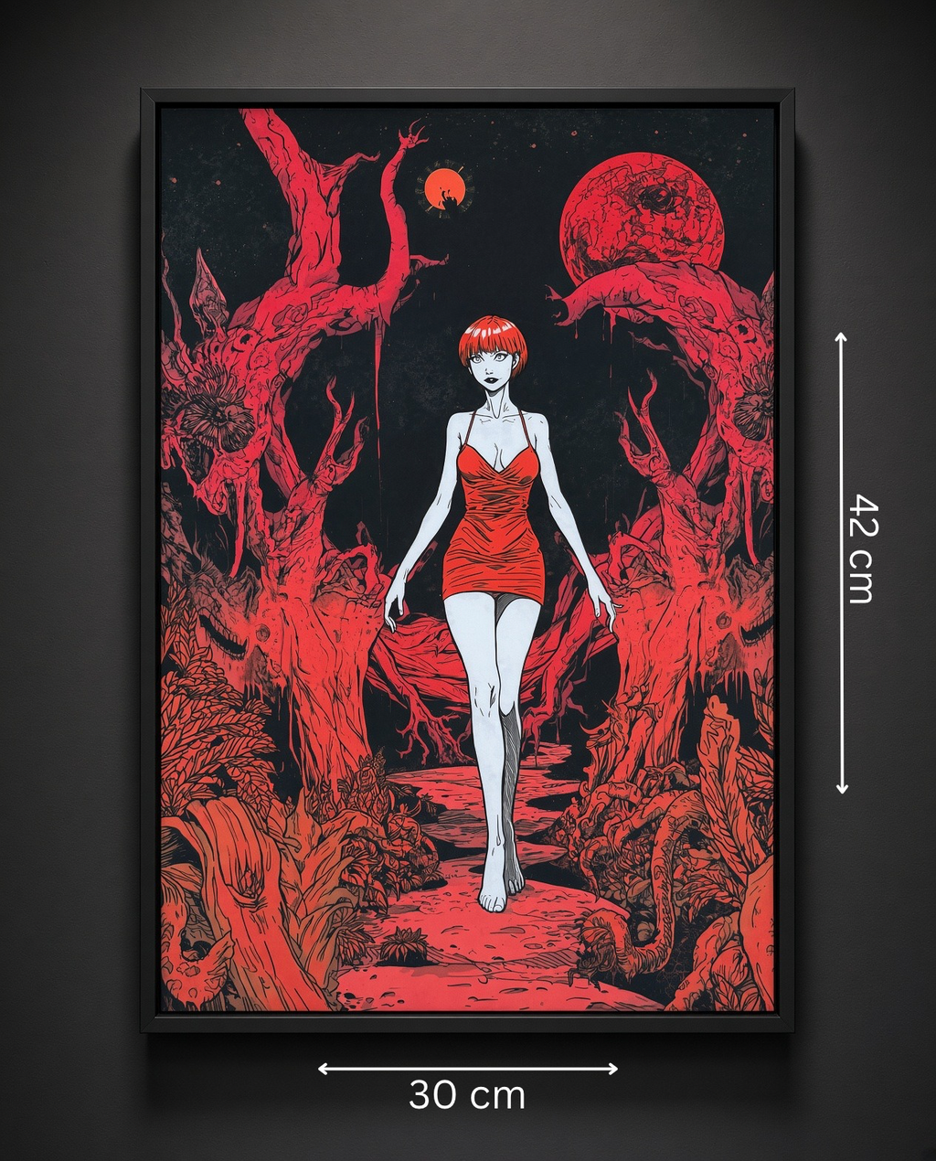 Art print “Red Path” – Dark Surreal Gothic Wall Art A3+